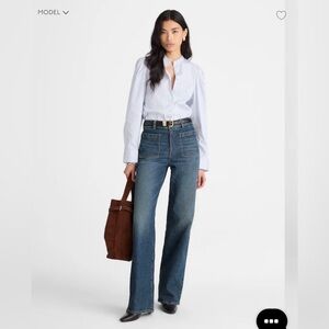 Madewell The Tall Emmett Wide Leg Full Length Jean: Patch Pocket Edition